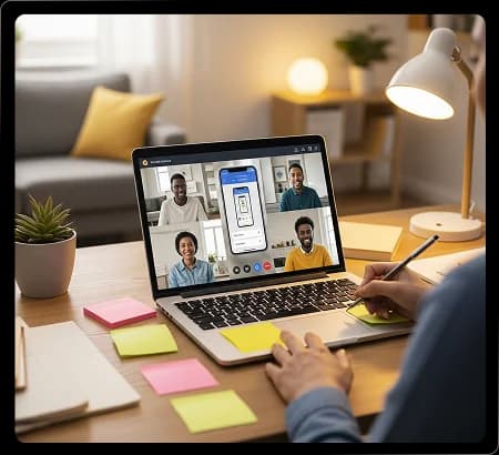 Researchers capturing usability testing insights