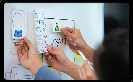 Team evaluating UX, UI, and copy decisions collaboratively