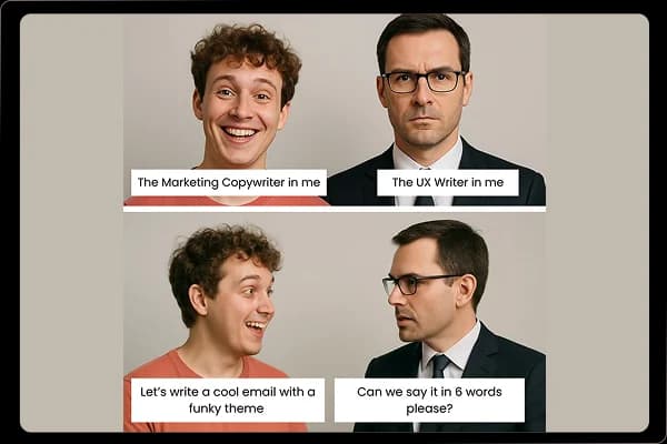 Contrasting content writing and UX copywriting